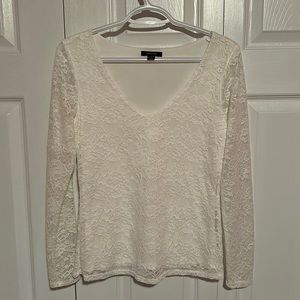 White Lace Formal Long Sleeve Shirt